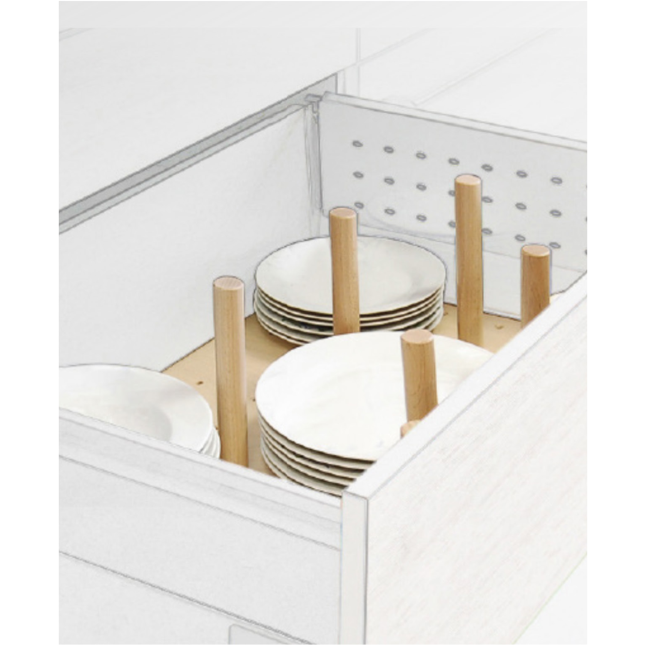 BANDEJA SUPORTE PRATOS : TACHOS PERFURADOS